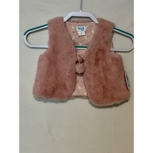 Luli & Me Vest Sz 18 Months Fuzzy Pink‎ Pom Pom Kitten inside NWT